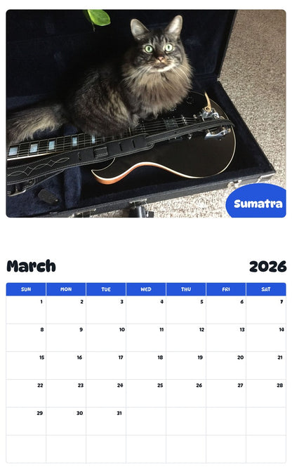 November 2025 - October 2026 Sumatra - Pawidols Pet Calendar