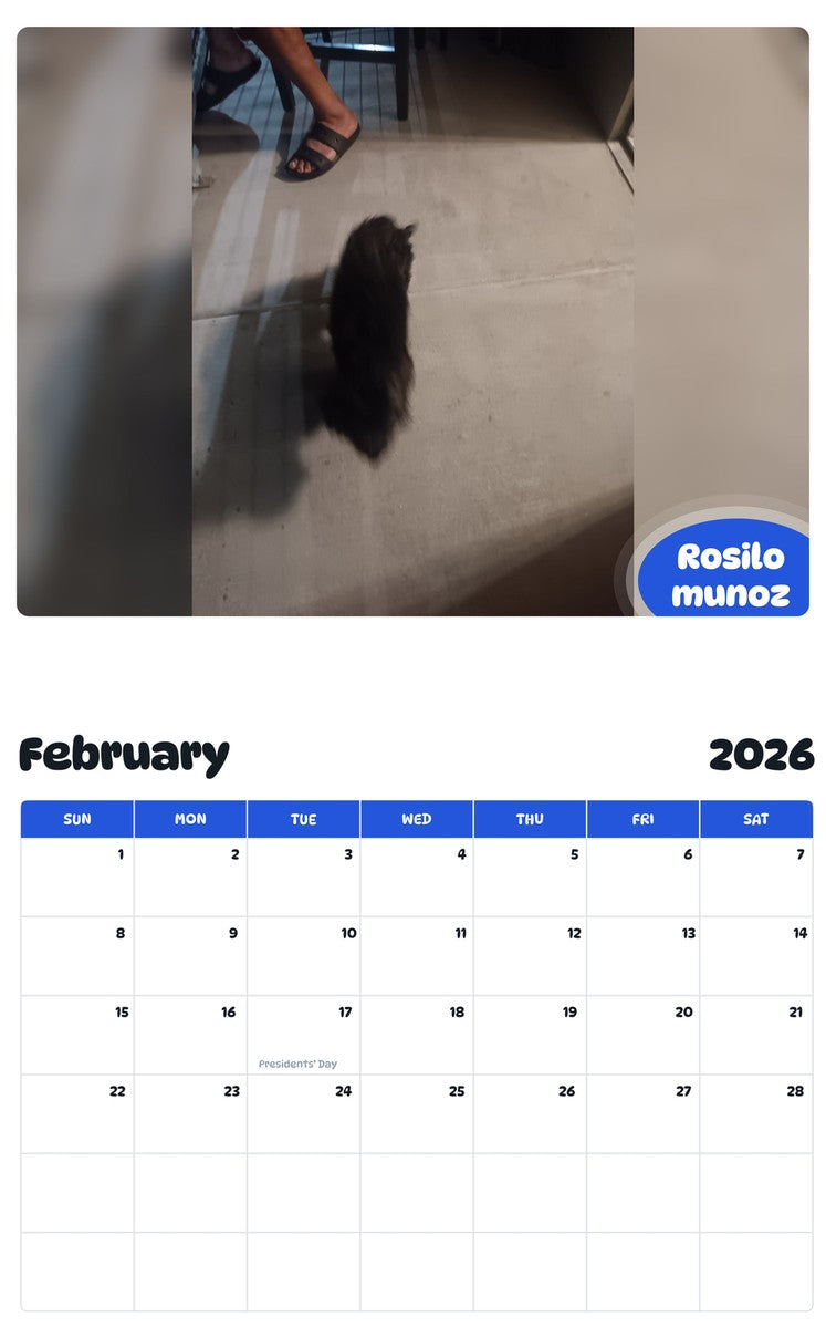 November 2025 - October 2026 Rosilo munoz - Pawidols Pet Calendar
