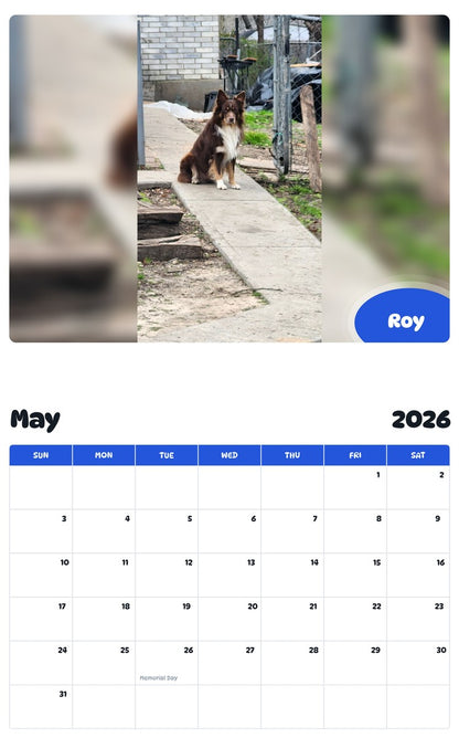 2026 - 2027 Roy - Pawidols Pet Calendar