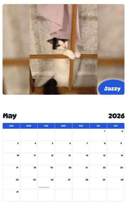 2026 - 2027 Jazzy - Pawidols Pet Calendar