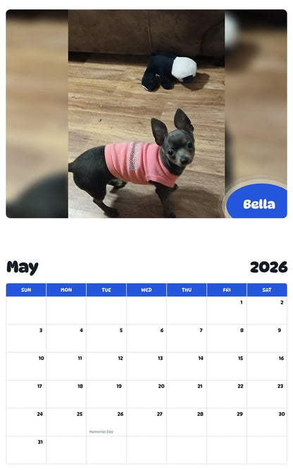 2026 - 2027 Bella - Pawidols Pet Calendar