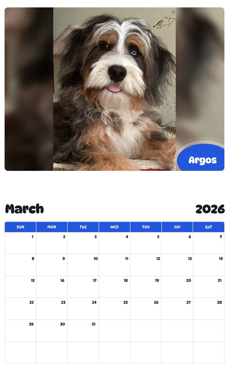 November 2025 - October 2026 Argos - Pawidols Pet Calendar