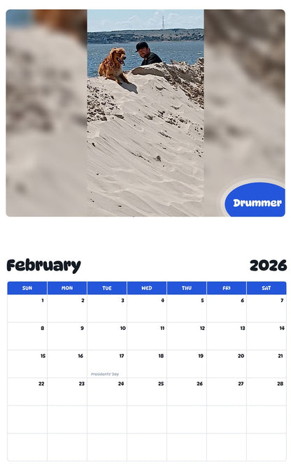 October 2025 - September 2026 Drummer - Pawidols Pet Calendar