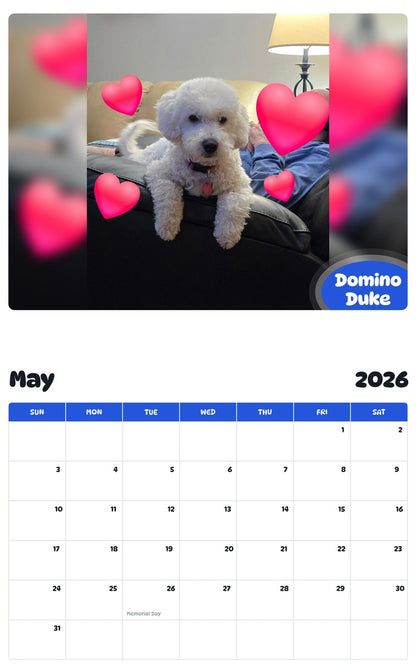 2026 - 2027 Domino Duke - Pawidols Pet Calendar