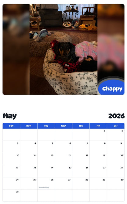 2026 - 2027 Chappy - Pawidols Pet Calendar