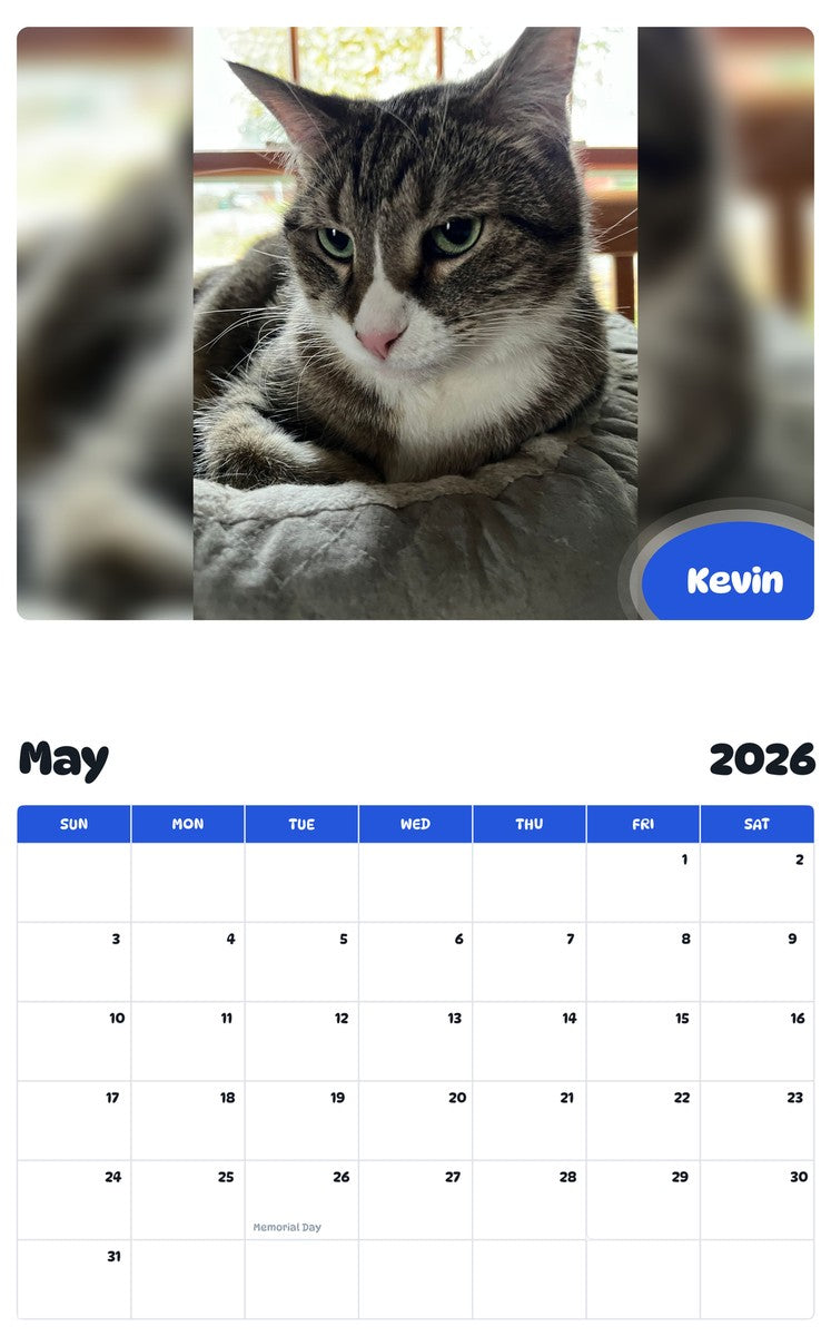 2026 - 2027 Kevin - Pawidols Pet Calendar