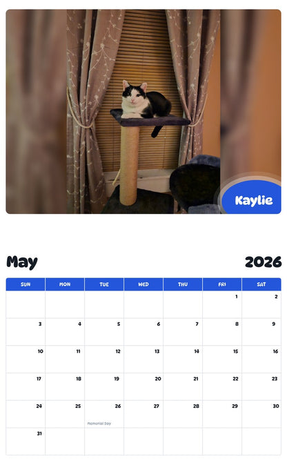 2026 - 2027 Kaylie - Pawidols Pet Calendar