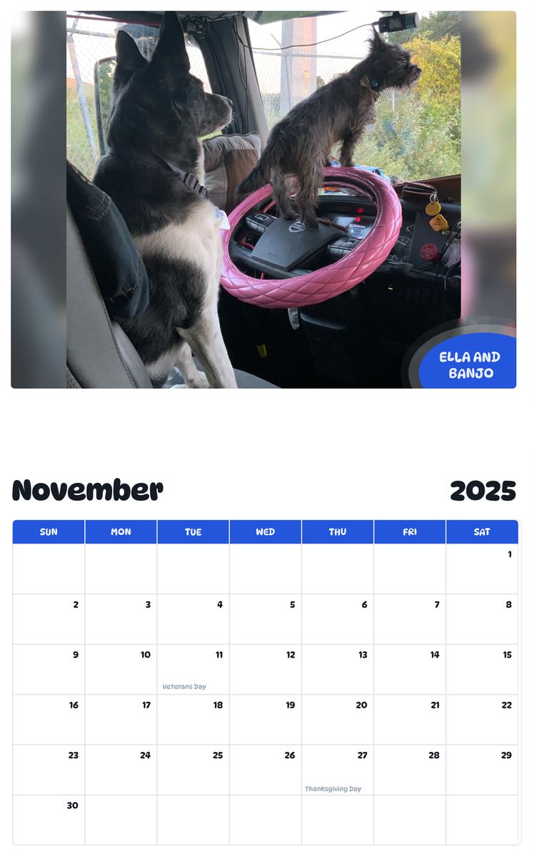 July 2025 - June 2026 ELLA AND BANJO - Pawidols Pet Calendar
