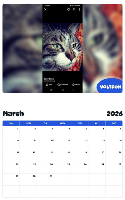 November 2025 - October 2026 VOLTRON - Pawidols Pet Calendar