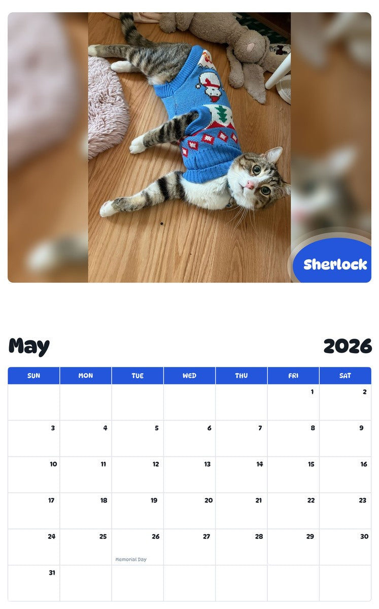 2026 - 2027 Sherlock - Pawidols Pet Calendar