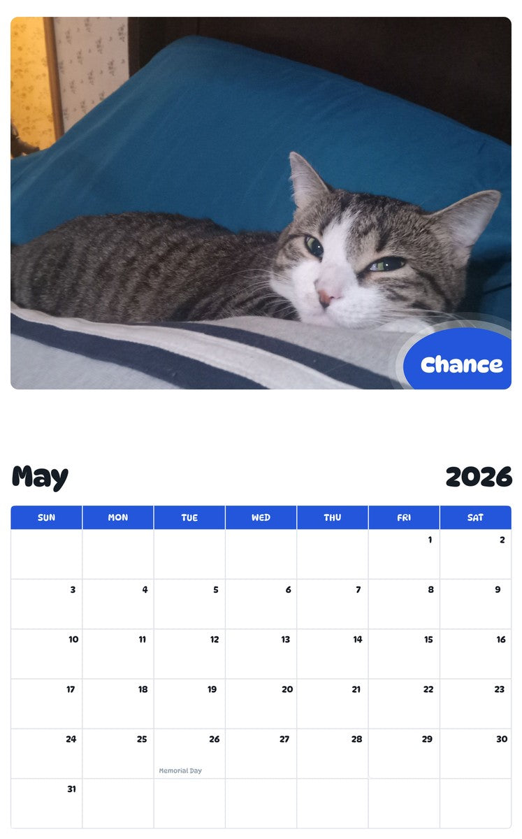 2026 - 2027 Chance - Pawidols Pet Calendar