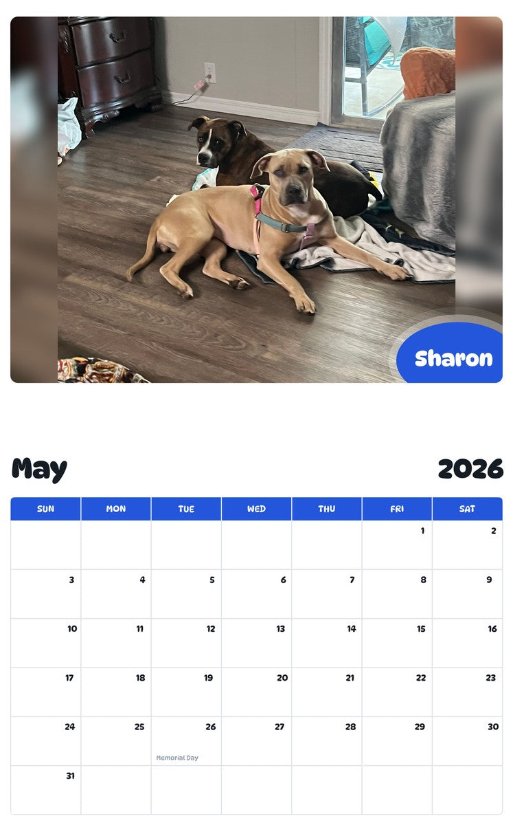 2026 - 2027 Sharon - Pawidols Pet Calendar