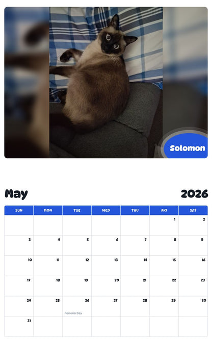 2026 - 2027 Solomon - Pawidols Pet Calendar