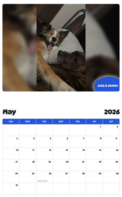 2026 - 2027 Lola & Junior - Pawidols Pet Calendar