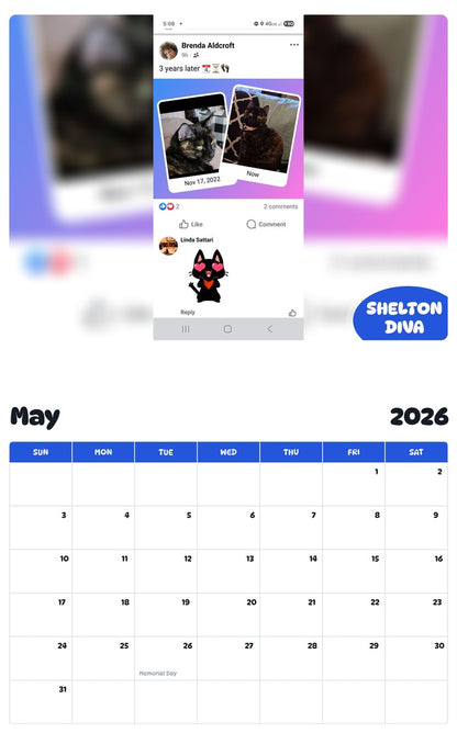 2026 - 2027 SHELTON DIVA - Pawidols Pet Calendar