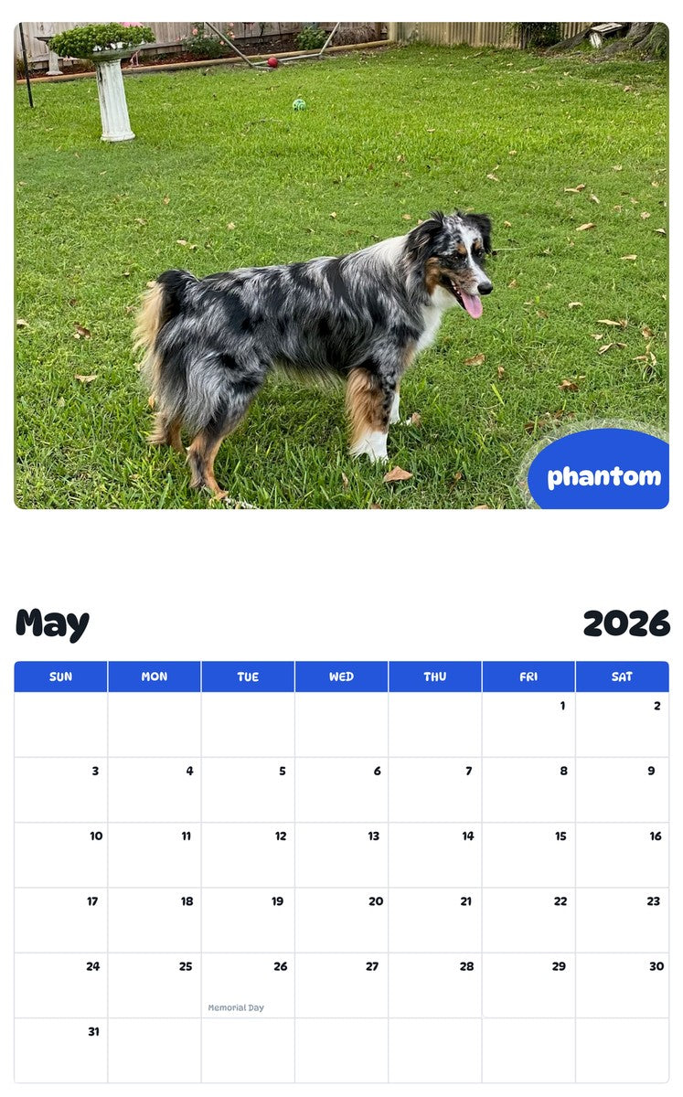 2026 - 2027 phantom - Pawidols Pet Calendar