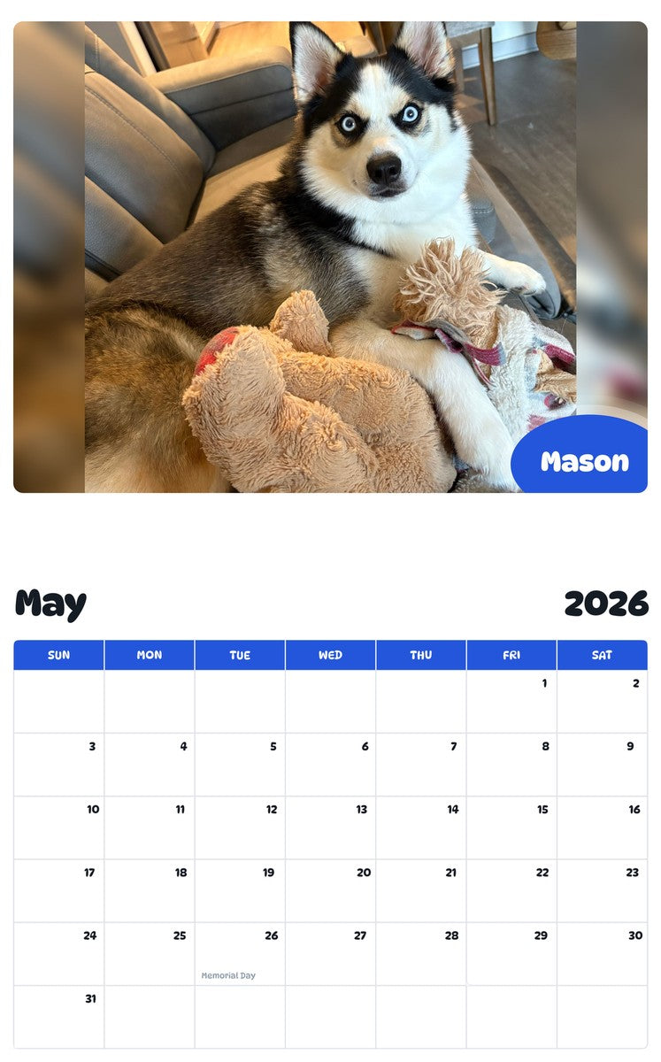 2026 - 2027 Mason - Pawidols Pet Calendar