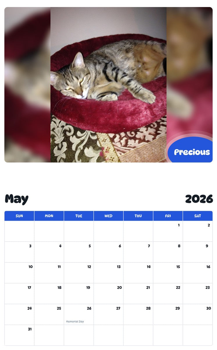 2026 - 2027 Precious - Pawidols Pet Calendar