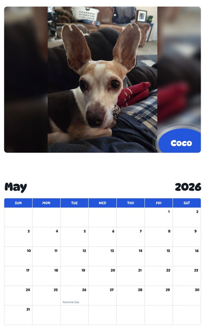 2026 - 2027 Coco - Pawidols Pet Calendar