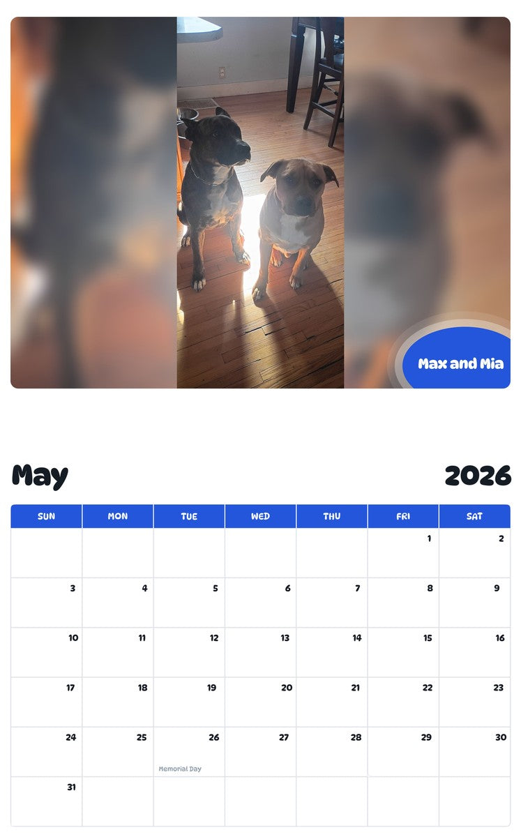 2026 - 2027 Max and Mia - Pawidols Pet Calendar