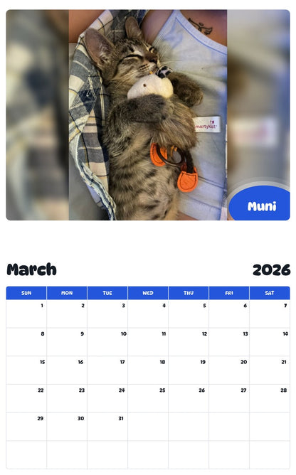 November 2025 - October 2026 Muni - Pawidols Pet Calendar