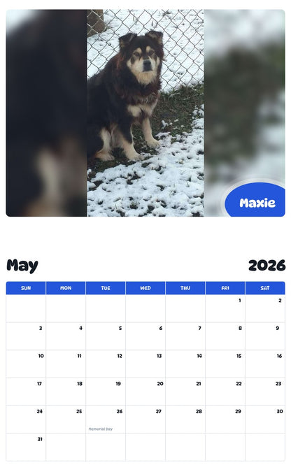 2026 - 2027 Maxie - Pawidols Pet Calendar