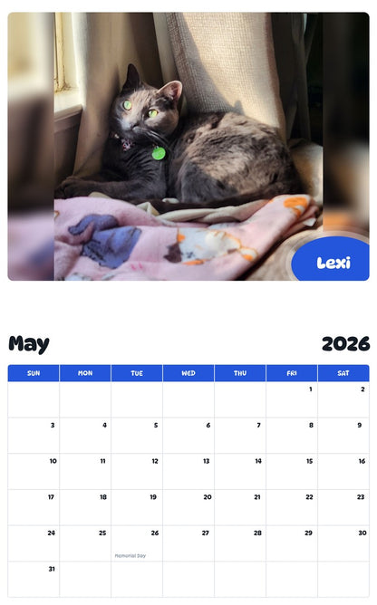 2026 - 2027 Lexi - Pawidols Pet Calendar
