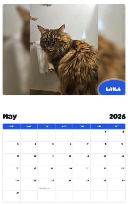 2026 - 2027 LAILA - Pawidols Pet Calendar
