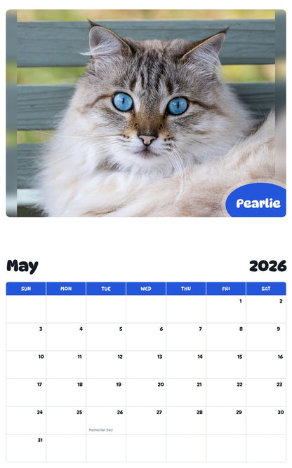 2026 - 2027 Pearlie - Pawidols Pet Calendar