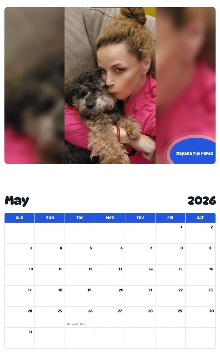 2026 - 2027 Dayana Yiyi Perez - Pawidols Pet Calendar