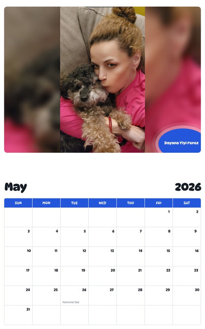 2026 - 2027 Dayana Yiyi Perez - Pawidols Pet Calendar