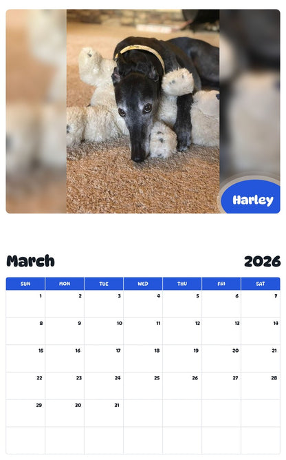 November 2025 - October 2026 Harley - Pawidols Pet Calendar