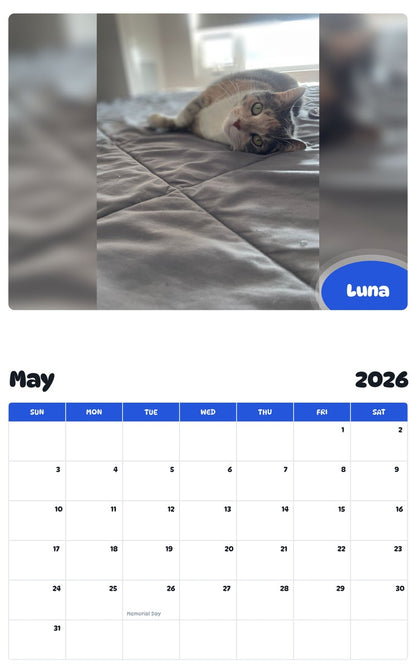 2026 - 2027 Luna - Pawidols Pet Calendar