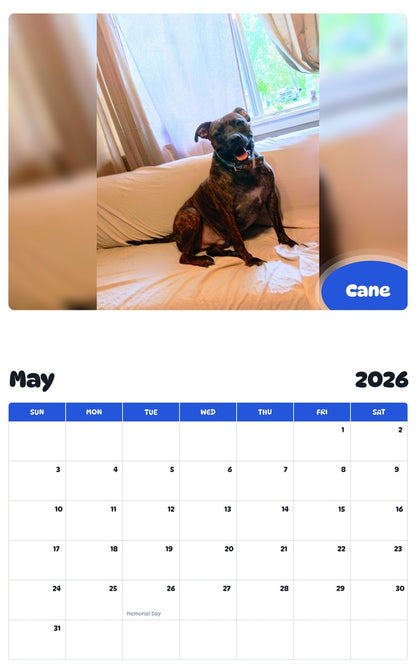 2026 - 2027 Cane - Pawidols Pet Calendar