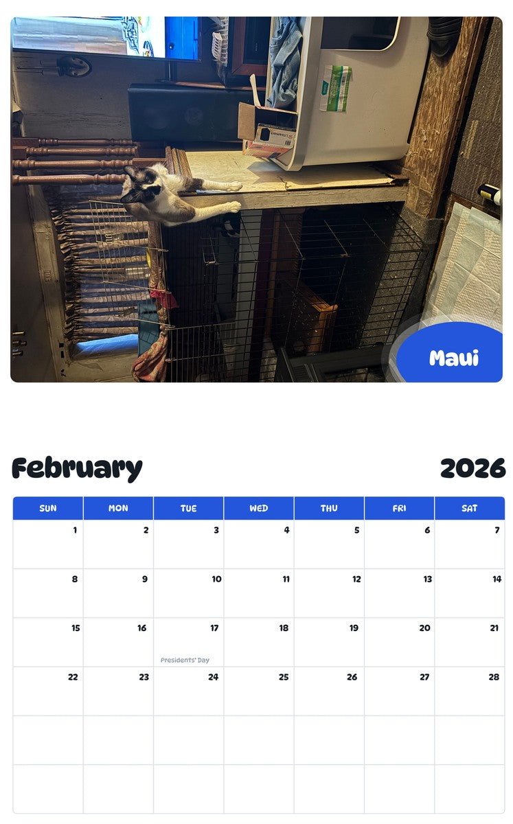 October 2025 - September 2026 Maui - Pawidols Pet Calendar
