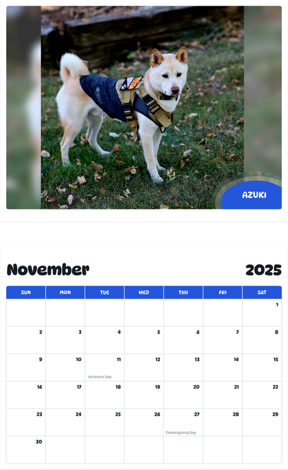 July 2025 - June 2026 AZUKI - Pawidols Pet Calendar