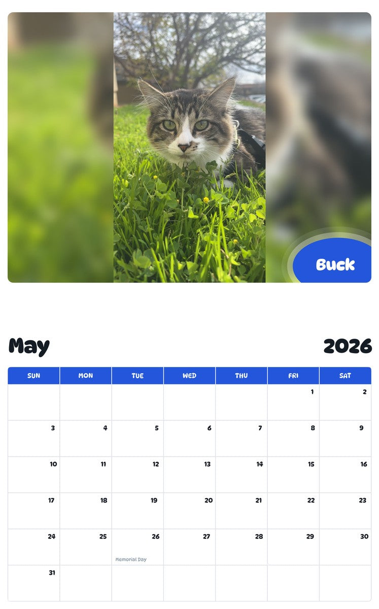 2026 - 2027 Buck - Pawidols Pet Calendar