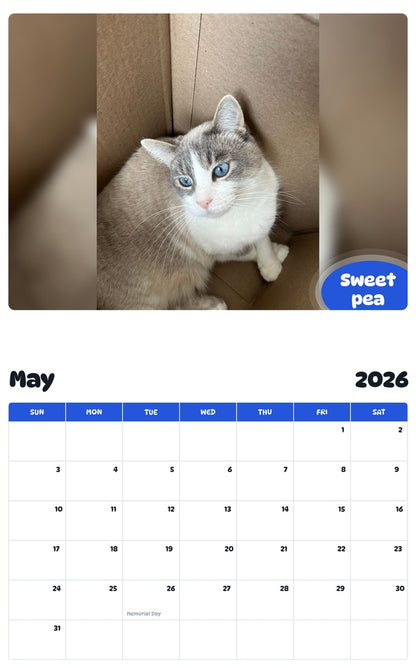 2026 - 2027 Sweet pea - Pawidols Pet Calendar