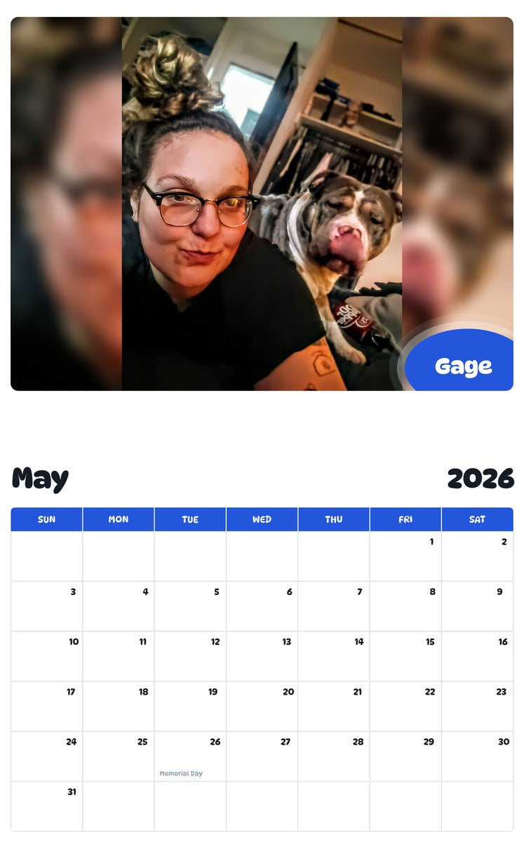 2026 - 2027 Gage - Pawidols Pet Calendar