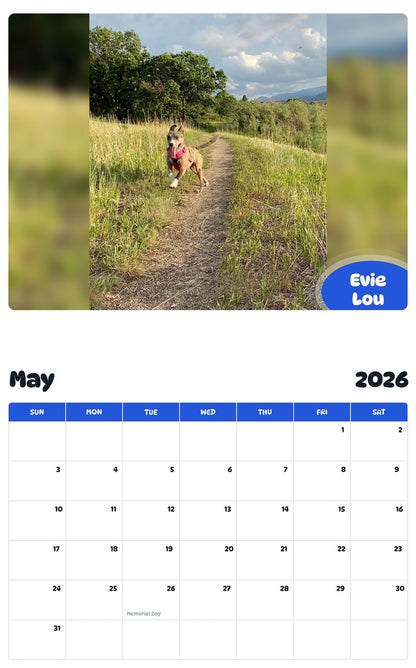 2026 - 2027 Evie Lou - Pawidols Pet Calendar