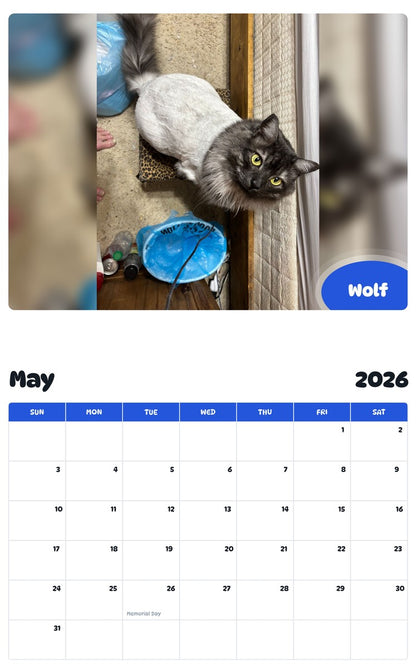 2026 - 2027 Wolf - Pawidols Pet Calendar