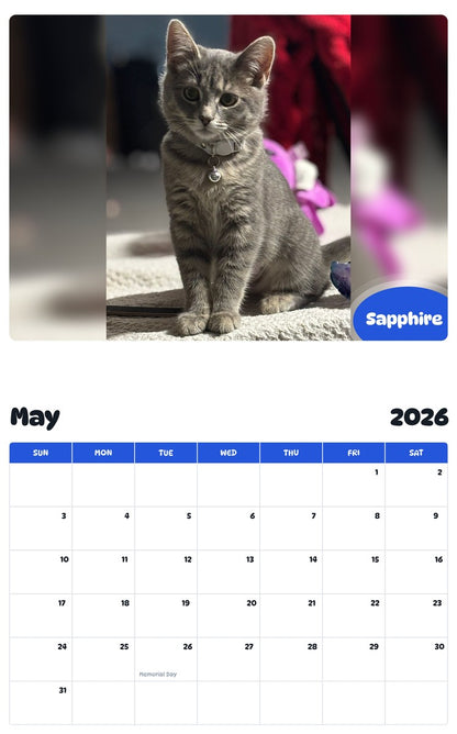 2026 - 2027 Sapphire - Pawidols Pet Calendar