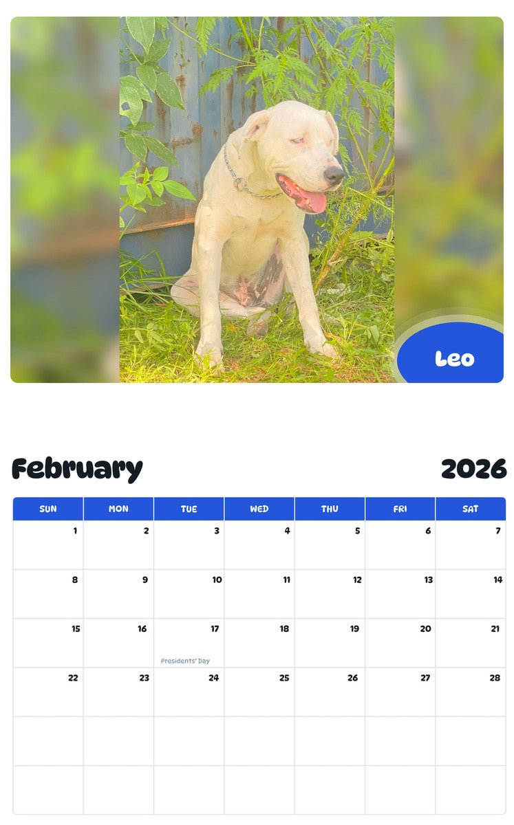 October 2025 - September 2026 Leo - Pawidols Pet Calendar