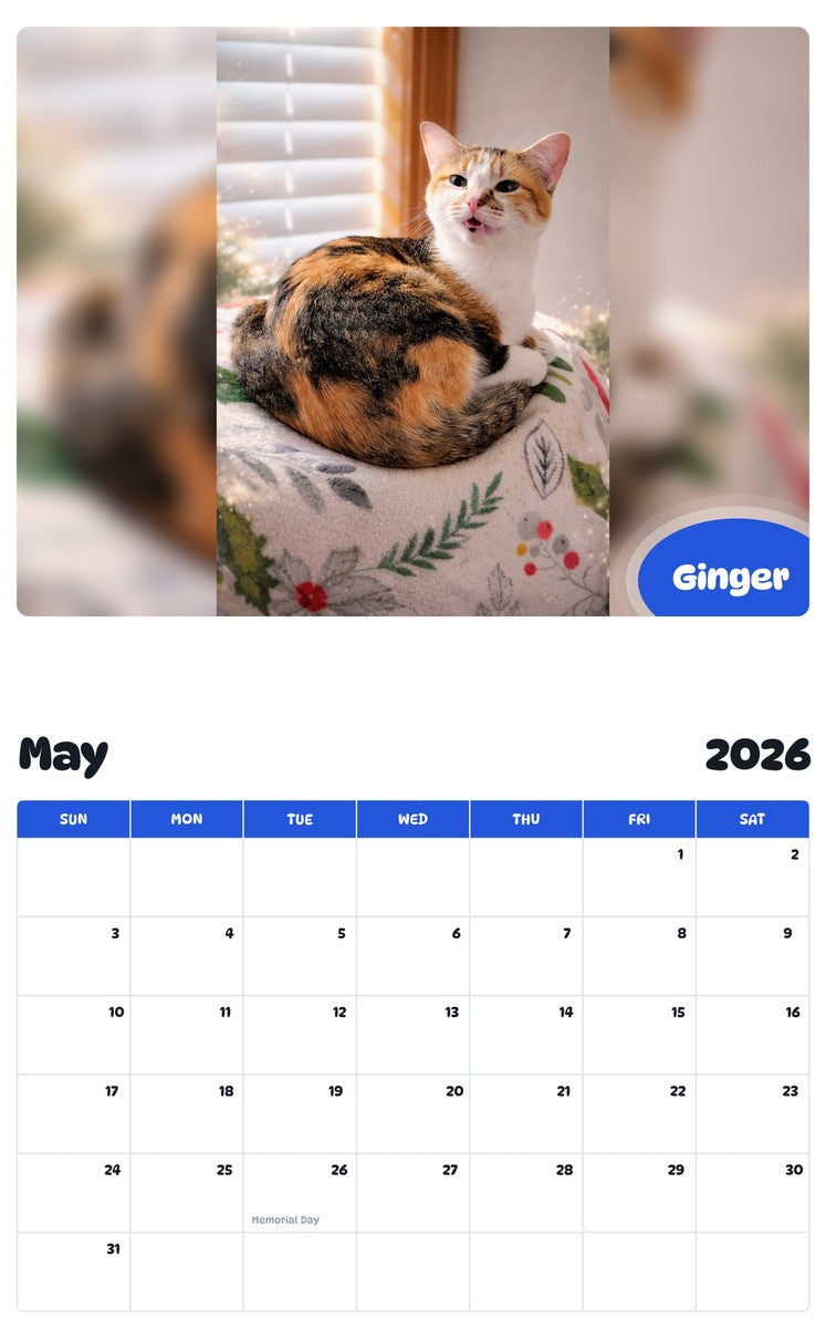 2026 - 2027 Ginger - Pawidols Pet Calendar