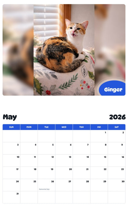2026 - 2027 Ginger - Pawidols Pet Calendar
