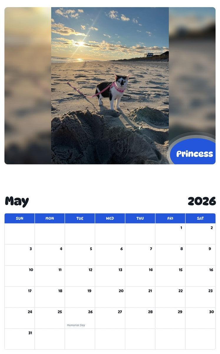 2026 - 2027 Princess - Pawidols Pet Calendar