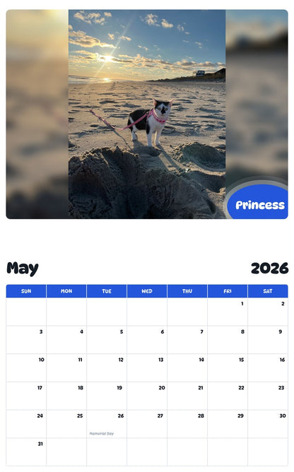 2026 - 2027 Princess - Pawidols Pet Calendar