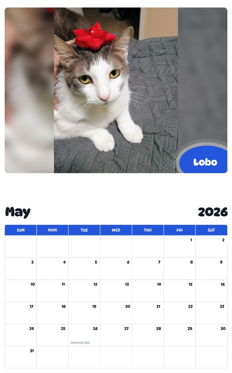 2026 - 2027 Lobo - Pawidols Pet Calendar