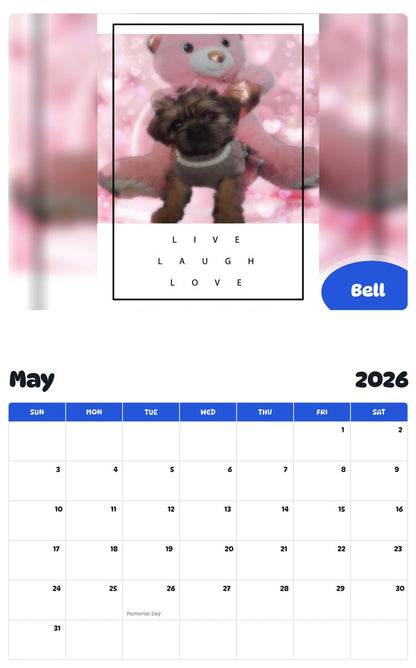 2026 - 2027 Bell - Pawidols Pet Calendar