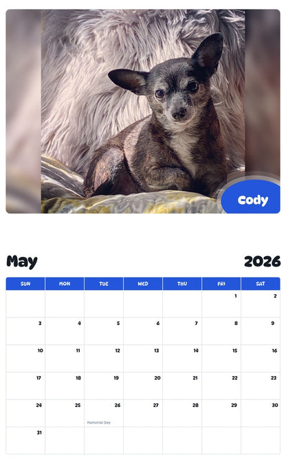 2026 - 2027 Cody - Pawidols Pet Calendar